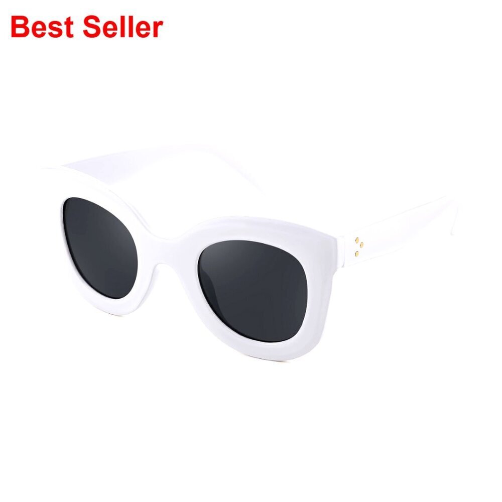 Oversized Square Horn Sunglasses Retro Cat Eye Bold Frame UV400